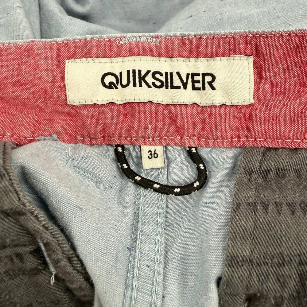 Quiksilver Mens Shorts Blue‎ Heathered Cotton Blend Walk Casual Size 36